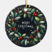 Elf omhoog en probeer opnieuw kerstversiering keramisch ornament (Voorkant)