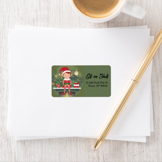 Elf on Shelf Retour Adreslabel Etiket (Insitu)
