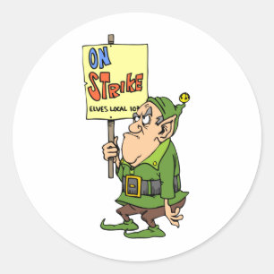 Elf on Strike Ronde Sticker