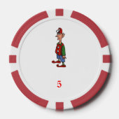 Elf Op Aandacht rode 5 gestreepte poker chip (Voorkant)