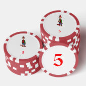 Elf Op Aandacht rode 5 gestreepte poker chip (Opstapeling)