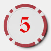 Elf Op Aandacht rode 5 gestreepte poker chip (Achterkant)