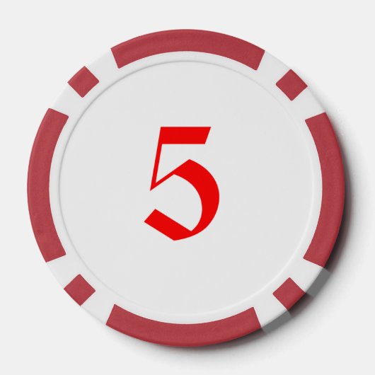 Elf Op Aandacht rode 5 gestreepte poker chip (Achterkant)