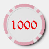 Elf Op Aandacht roze 1000 gestreepte pokerchip (Achterkant)