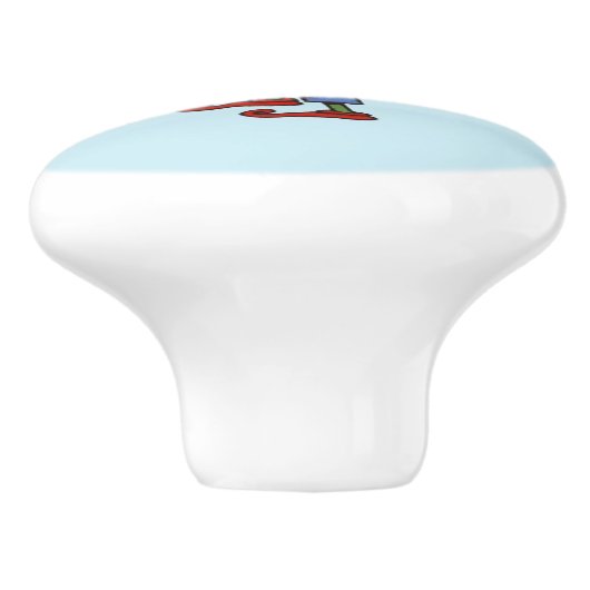 Elf op attentie keramische knop (Zijkant)