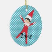 Elf op de gepersonaliseerde versiering keramisch ornament (Rechts)