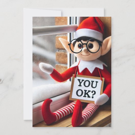 Elf op de plank stijl pop cultuur save the date (Voorkant)