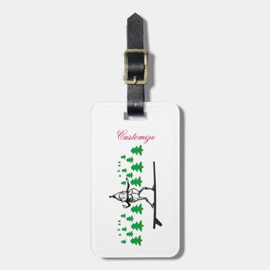 Elf op een Surfboard Thunder_Cove Bagagelabel (Voorkant verticaal)