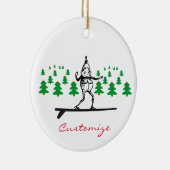 Elf op een Surfboard Thunder_Cove Keramisch Ornament (Rechts)