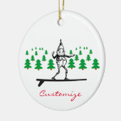 Elf op een Surfboard Thunder_Cove Keramisch Ornament (Links)