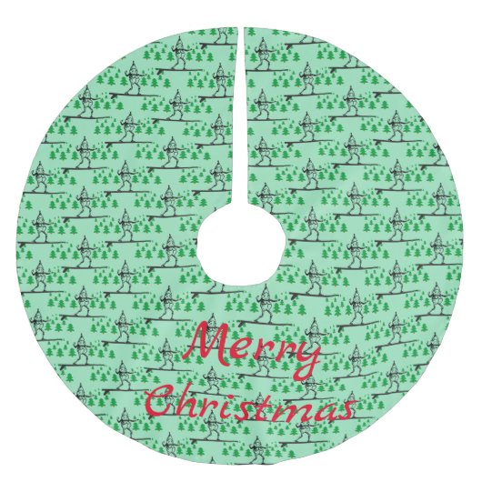 Elf op een Surfboard Thunder_Cove Kerstboom Rok (Voorkant)