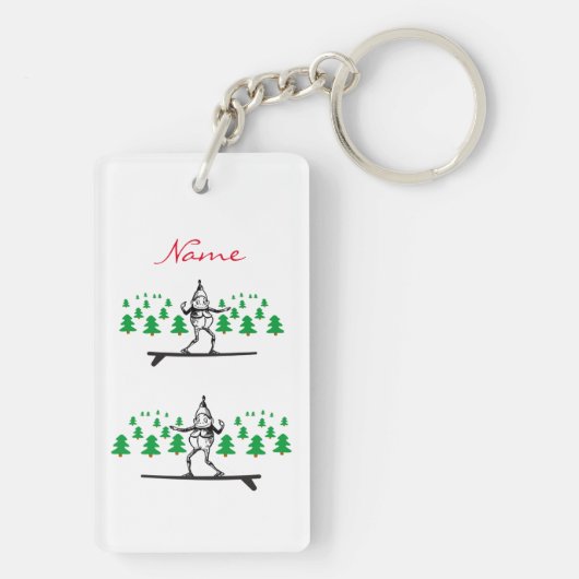 Elf op een Surfboard Thunder_Cove Sleutelhanger (achterkant)