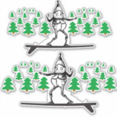 Elf op een Surfboard Thunder_Cove Sticker (Voorkant)