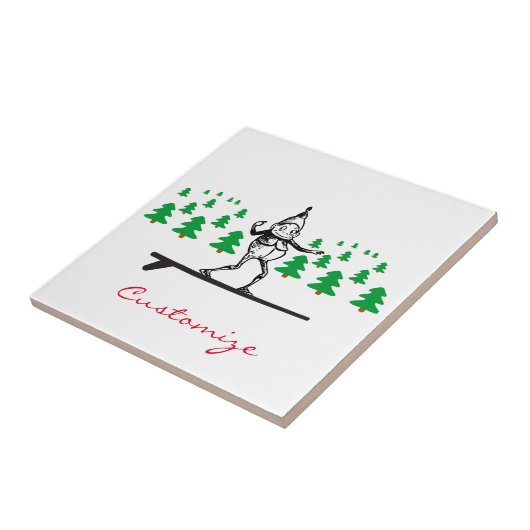 Elf op een Surfboard Thunder_Cove Tegeltje (Zijkant)