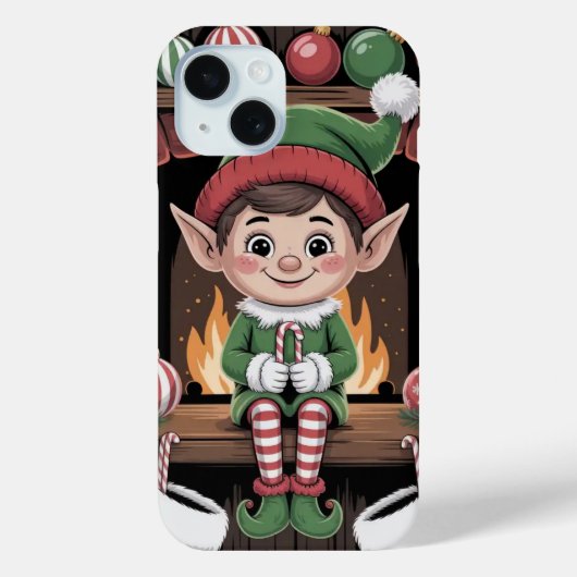 Elf op plank Kerst Schattigee iPhone / iPad case (Achterkant)