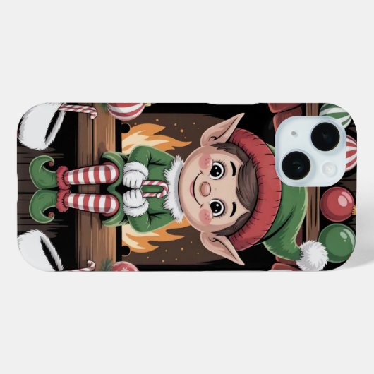 Elf op plank Kerst Schattigee iPhone / iPad case (Achterkant (horizontaal))