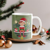 Elf op plank koffie Mok