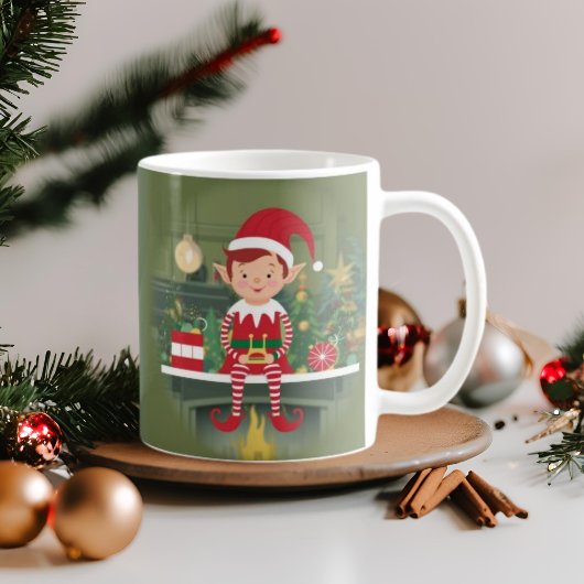Elf op plank koffie Mok