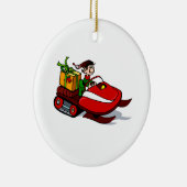 elf op sneeuw mobiel keramisch ornament (Rechts)