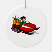 elf op sneeuw mobiel keramisch ornament (Achterkant)