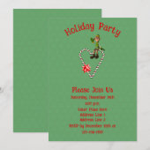 Elf op snoep Cane Hart Kerstvakantie Kaart (Voorkant / Achterkant)