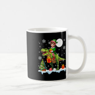 Elf op T-rex Kerstboom Kleurrijke Lichten Lo Koffiemok