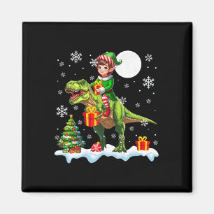Elf op T-rex Kerstboom Kleurrijke Lichten Lo Magneet