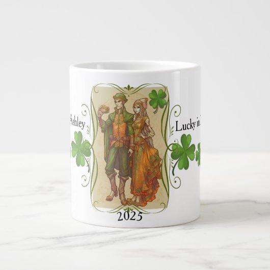 Elf paar St. Patrick dag Mok cadeau voor haar (Voorkant)