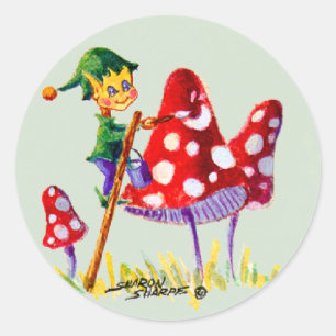 ELF-PAINTERMIJN DOOR SHARON SHARPE RONDE STICKER