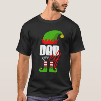 Elf Pap Kerstvader Elf Familie Costume voor vaders T-shirt
