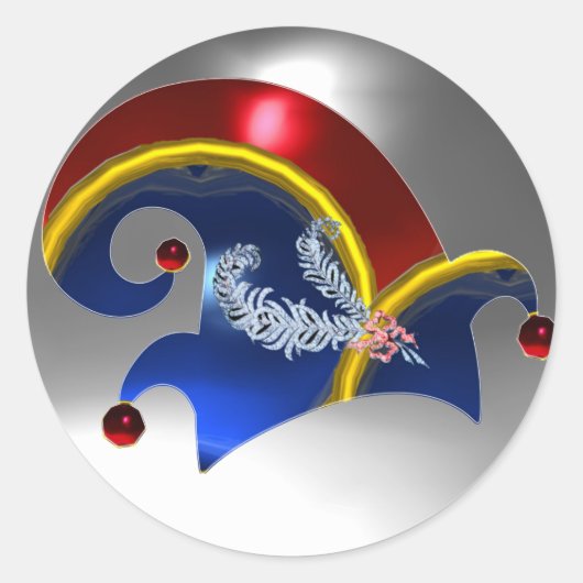 ELF PET / GOLD JEWELS DIAMOND FEATHERS , GEM STONE RONDE STICKER (Voorkant)