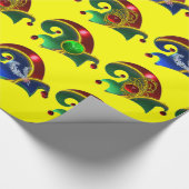 ELF PETTEN, SHAMROCK, DIAMOND FEATHERS, Geel Cadeaupapier (Hoek)