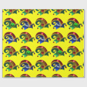 ELF PETTEN, SHAMROCK, DIAMOND FEATHERS, Geel Cadeaupapier (Vlak)