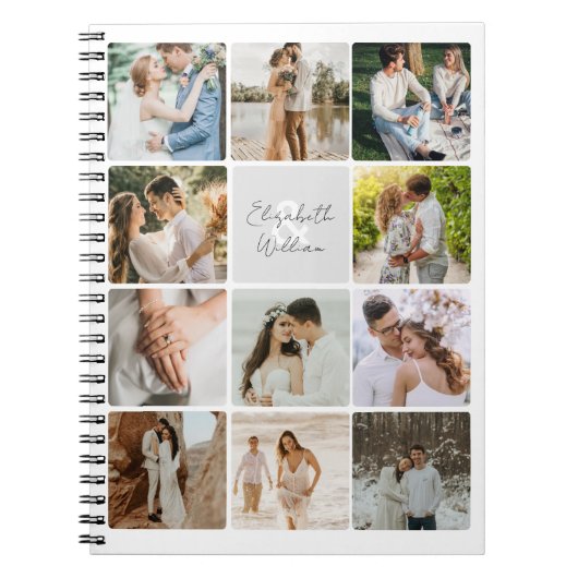Elf Photo Collage Simple Newly Weds Family Notitieboek (Voorkant)