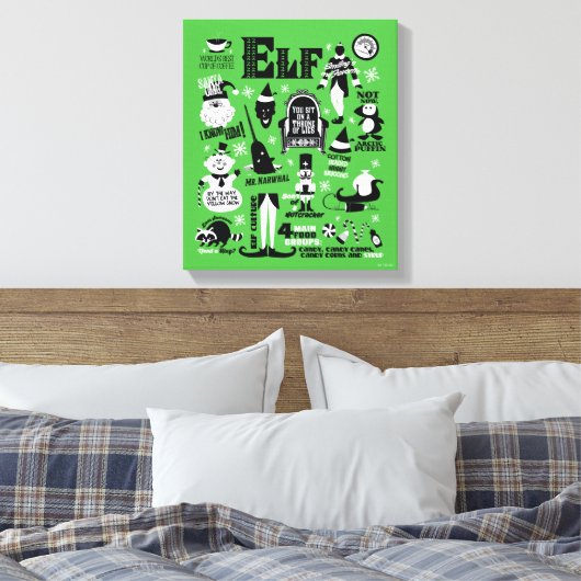 Elf-pictogrammen en filmoffertes canvas afdruk (Insitu (Slaapkamer))