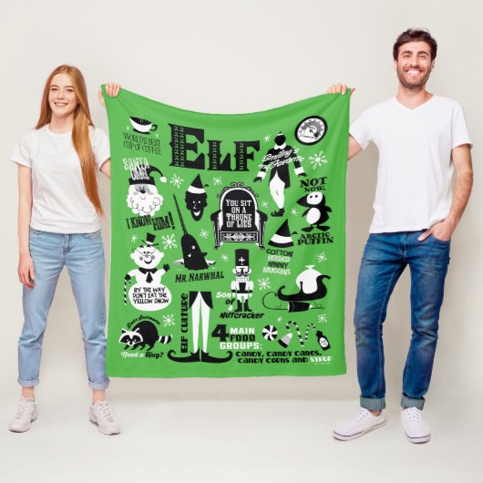 Elf-pictogrammen en filmoffertes fleece deken (In situ)