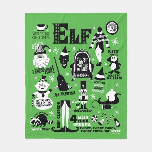 Elf-pictogrammen en filmoffertes fleece deken (Voorkant)