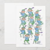 Elf pijpers die pijpen kaart (Voorkant / Achterkant)