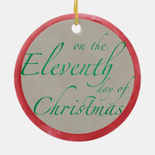 Elf pipers met kerstversiering keramisch ornament (Achterkant)