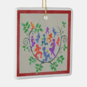 Elf pipers met kerstversiering keramisch ornament (Rechts)
