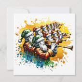 Elf Pipers Piping | Twaalf dagen Kerst Feestdagenkaart (Voorkant)