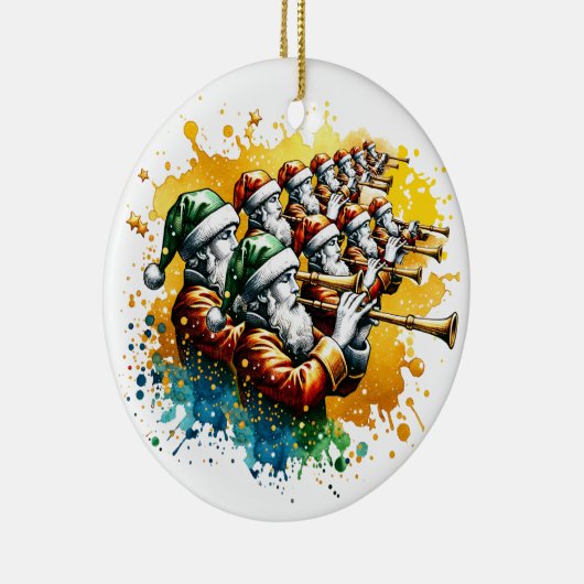 Elf Pipers Piping | Twaalf dagen Kerst Keramisch Ornament (Rechts)