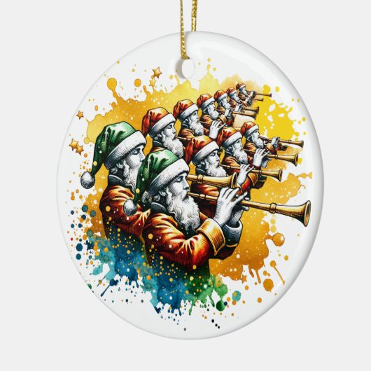 Elf Pipers Piping | Twaalf dagen Kerst Keramisch Ornament (Links)