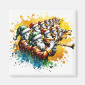 Elf Pipers Piping | Twaalf dagen Kerst Magneet (Voorkant)