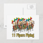 elf pippers die 11e kerstdag aanleggen feestdagenkaart (Voorkant / Achterkant)