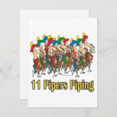 elf pippers die 11e kerstdag aanleggen feestdagenkaart (Voorkant / Achterkant)