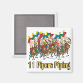 elf pippers die 11e kerstdag aanleggen magneet (Voorkant / Achterkant)