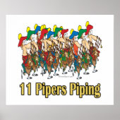 elf pippers die 11e kerstdag aanleggen poster (Voorkant)