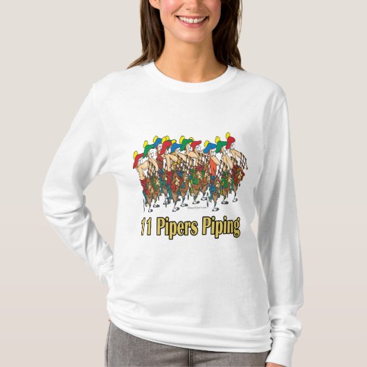 elf pippers die 11e kerstdag aanleggen t-shirt (Voorkant)
