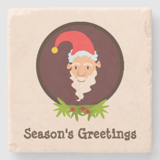Elf Portrait Season's Greeting Stone Onderzetter